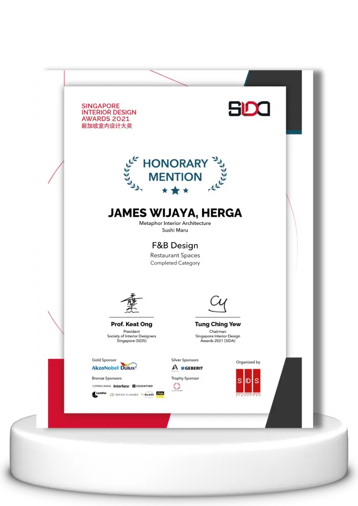 Best F&B Design Restaurant Spaces by Singapore Interior Design Award 2021